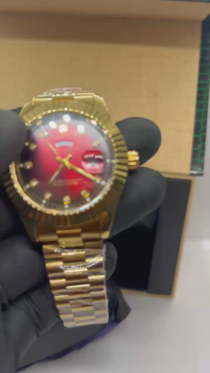 Rolex Inspired Crimson Red Watch