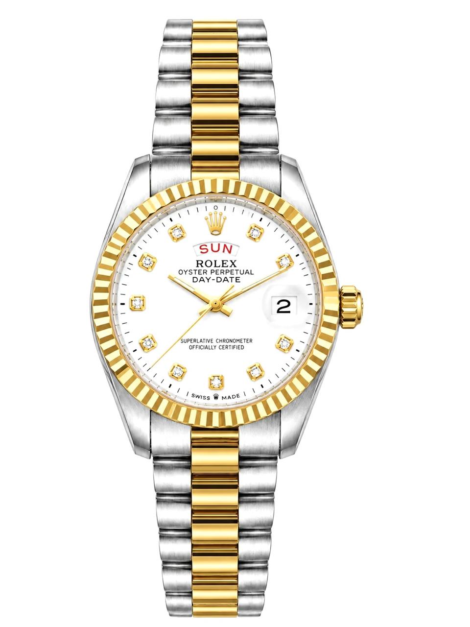 Rolex inspired Golden & White Watch